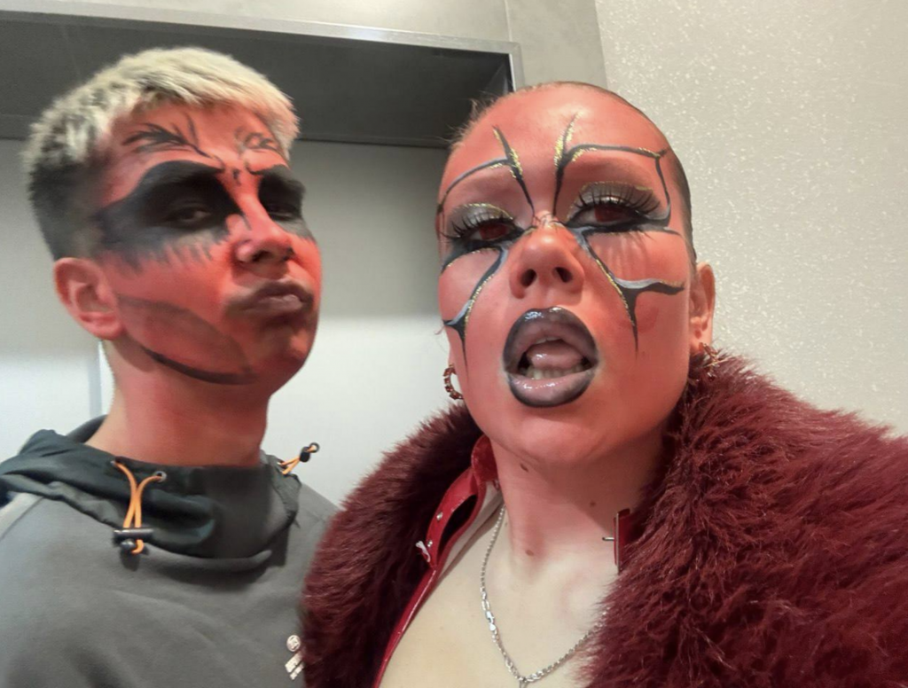 Swera and Jaxon from realm56 celebrating their victory as the Lords of Halloween